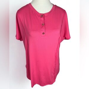 ⭐️ 3/$15 Sew In Love Fuchsia Button-Up Tee Size S